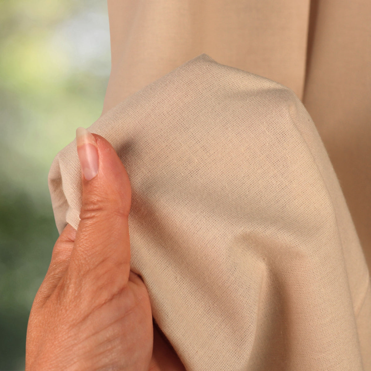 Cortina di cotone beige marrone dewi