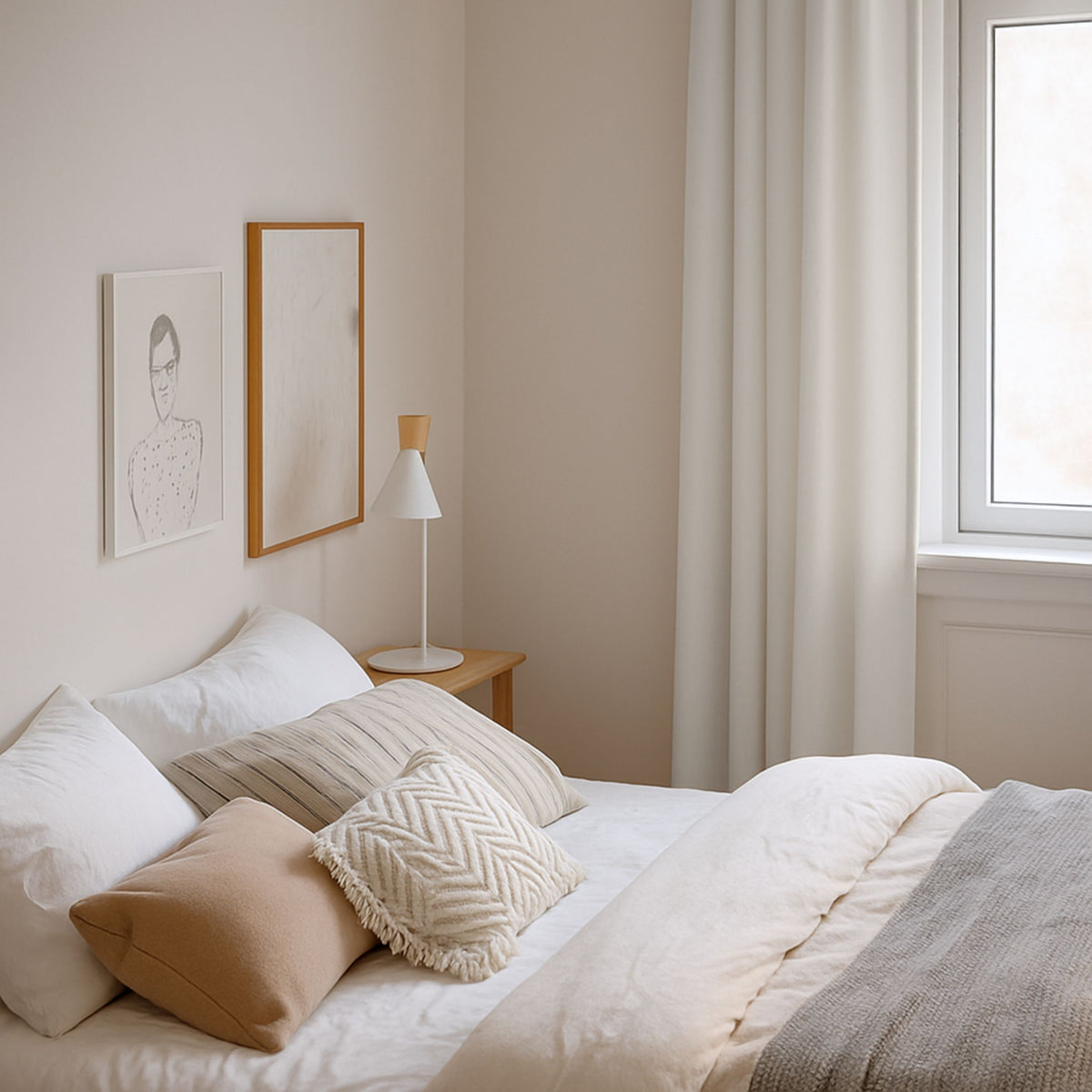 Rideau de nuit "rideau de velours" velours gris beige