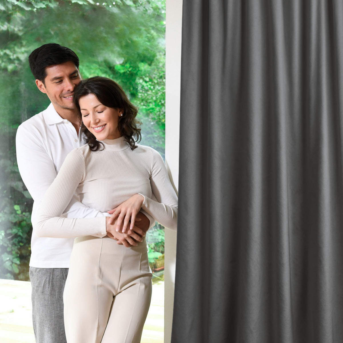 Night curtain "velvet curtain" gray velvet