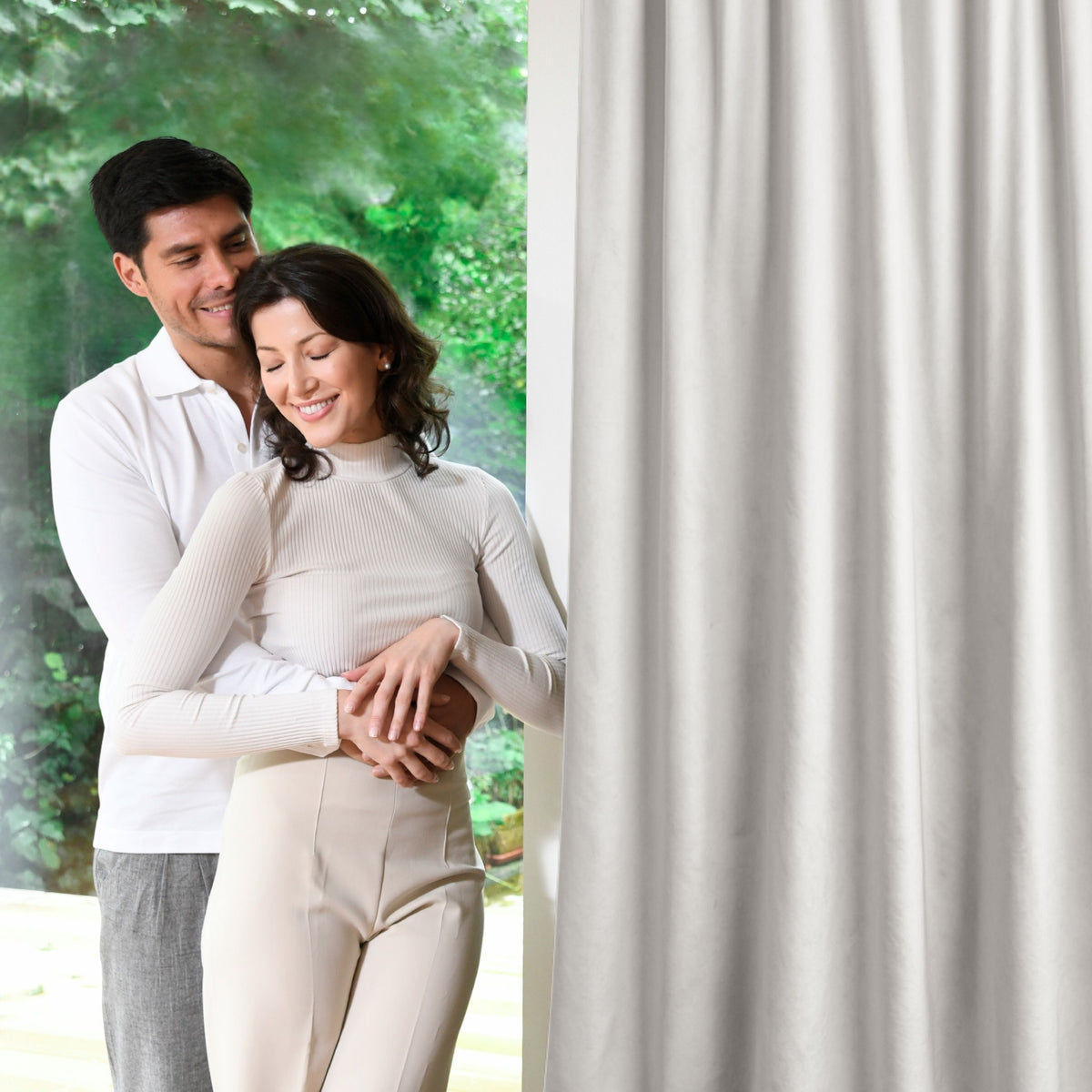 Night curtain "Velvet curtain" light grey Velvet