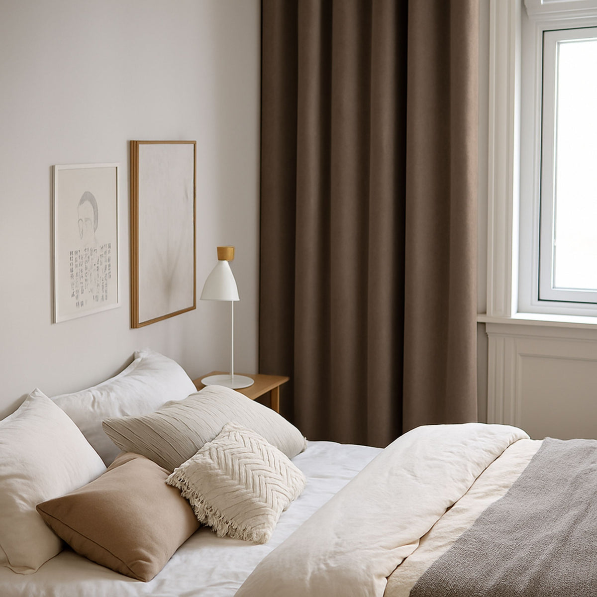 Night curtain "Velvet curtain" light brown Velvet