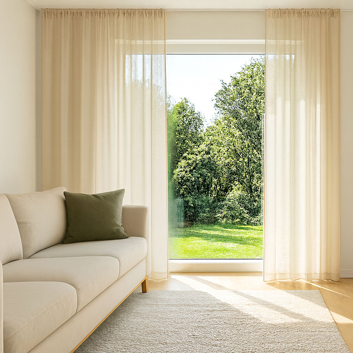 Rideau de jour beige Elvira