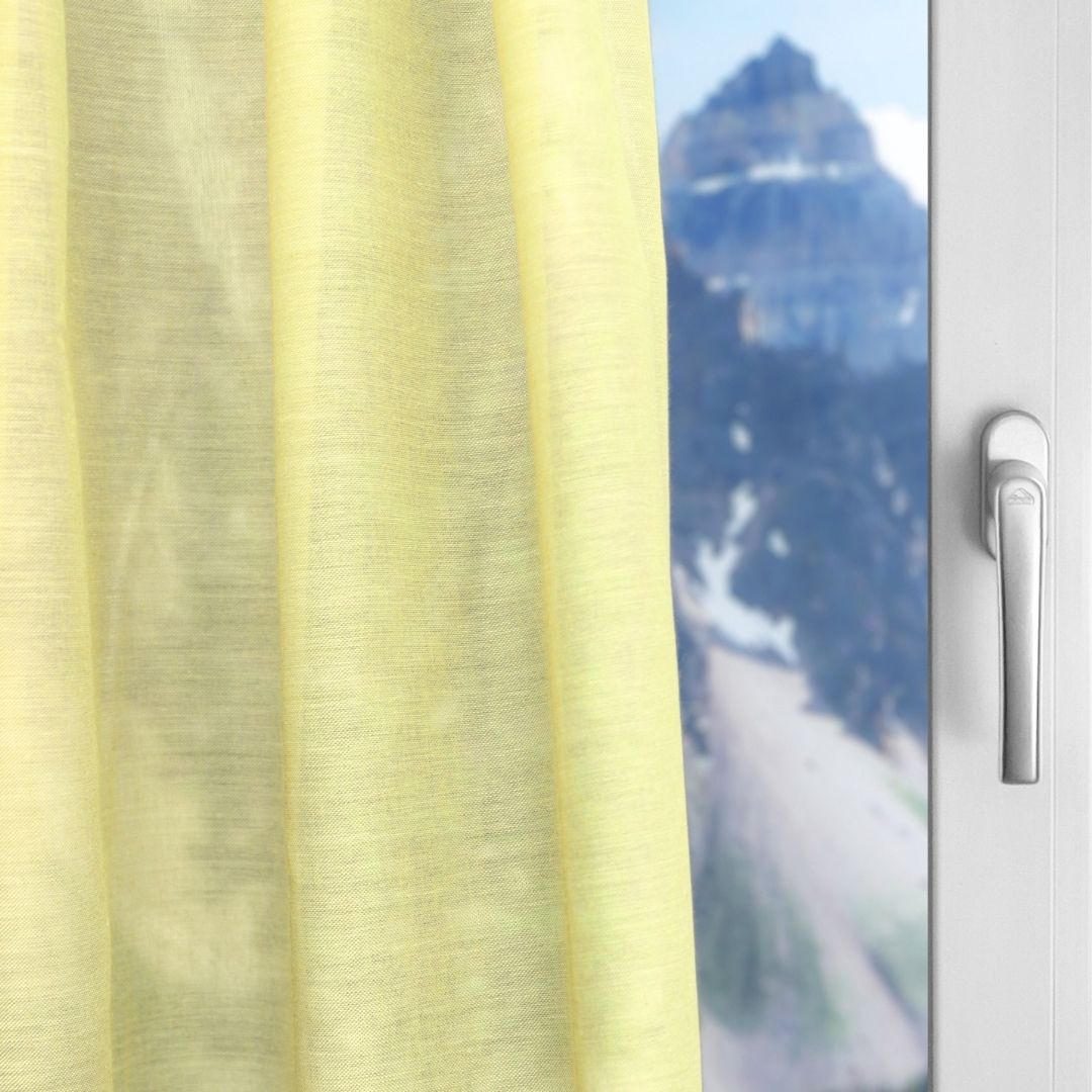 Day curtain, soft lemon yellow, Elvira