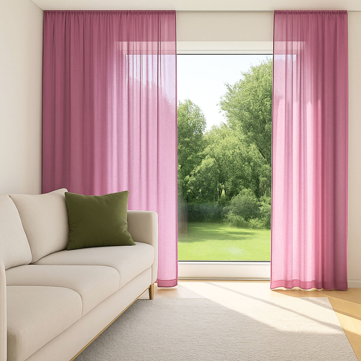 Rideau de jour fuchsia Elvira