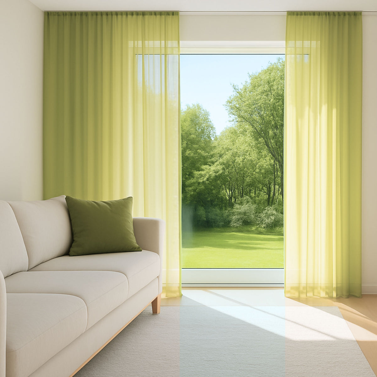 Green and yellow day curtain Tilly