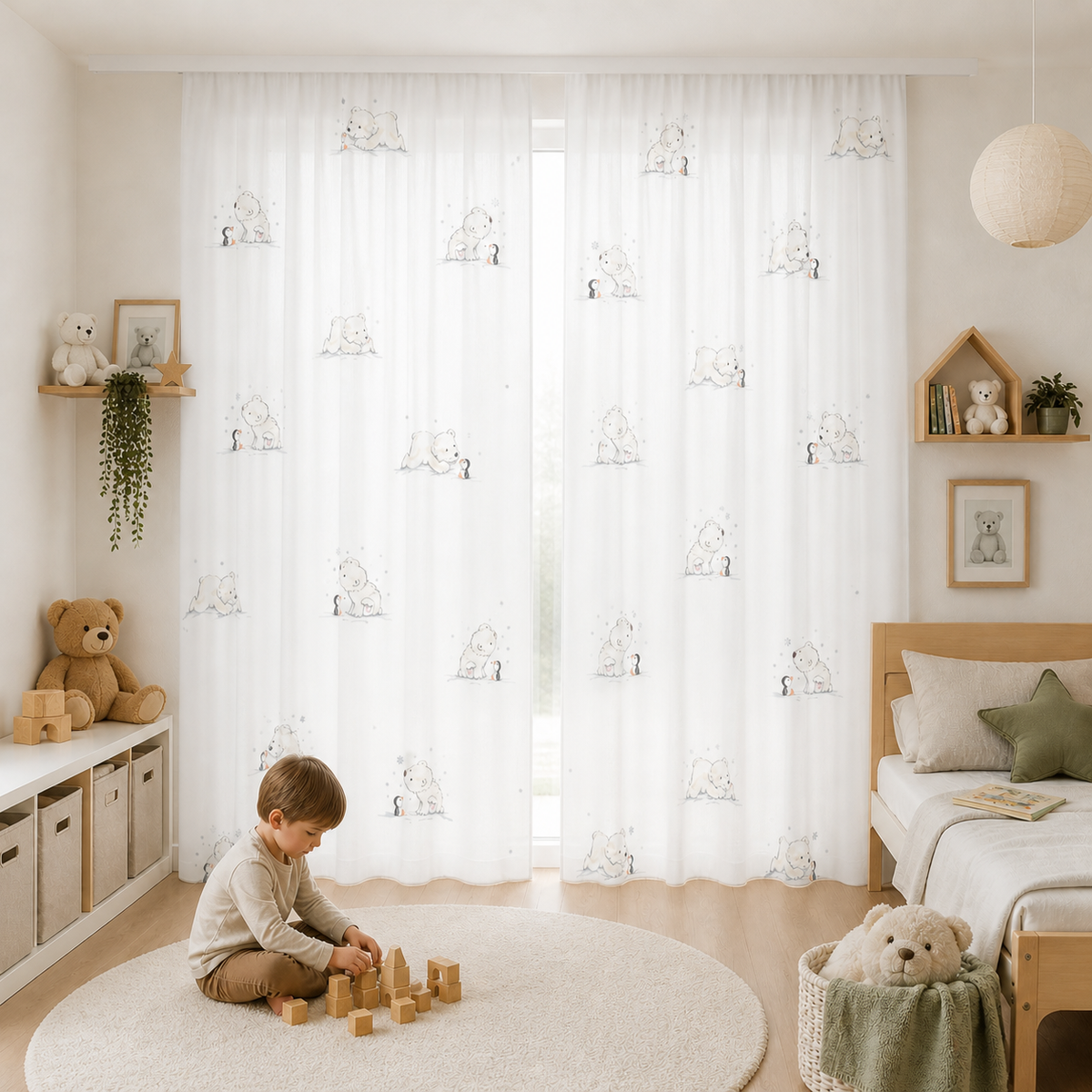 Day curtain white Lars "Polar Bear"