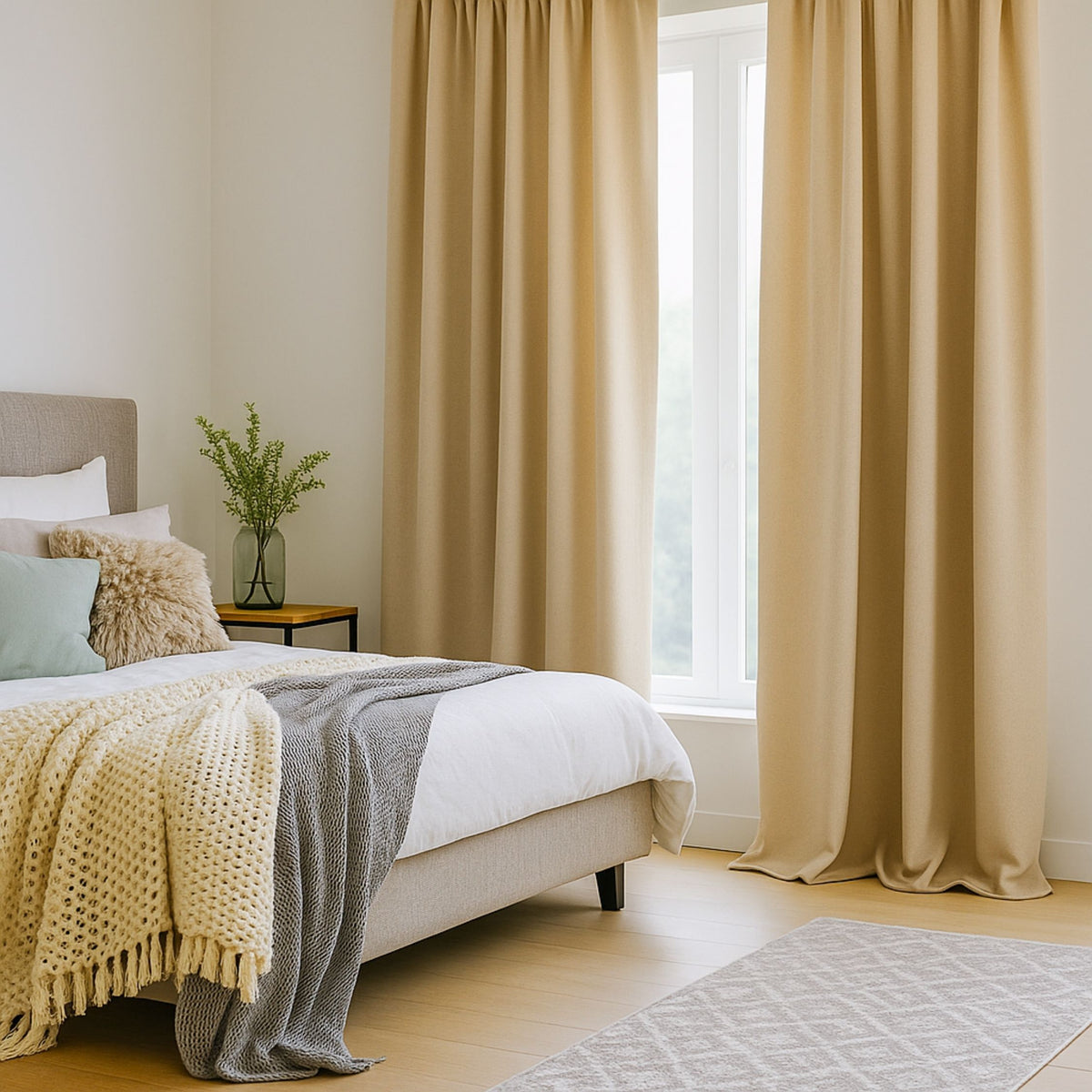 Verdunkelungsvorhang VIKTORIA - beige - Kostenloses Stoffmuster
