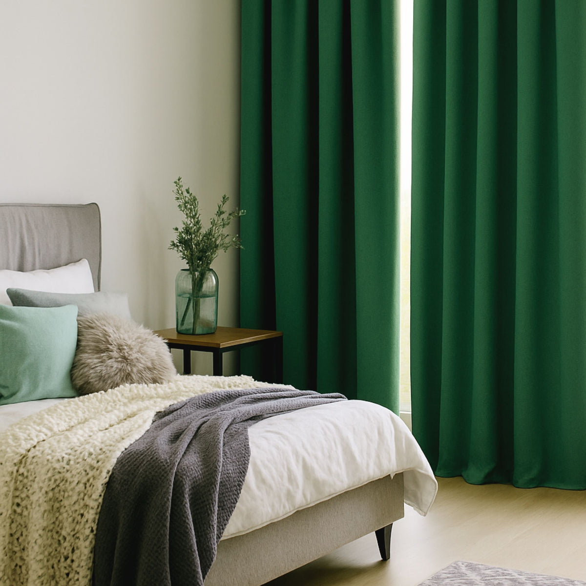 Blackout curtain "acoustic curtain" dark green Victoria