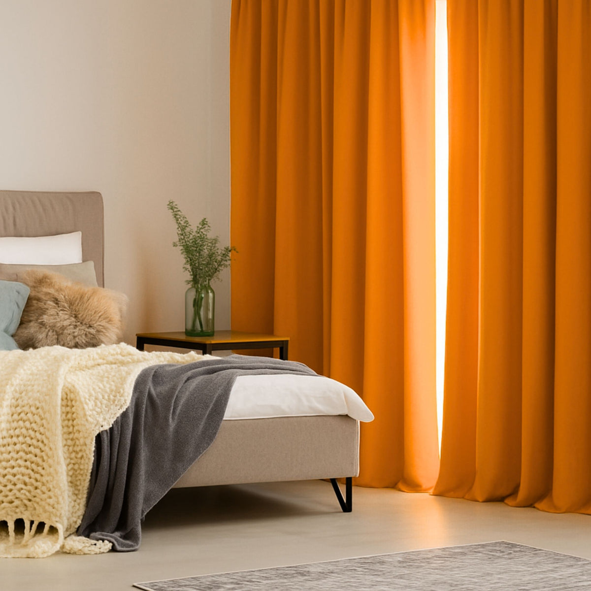Rideau de l'appareil "rideau acoustique" orange viktoria