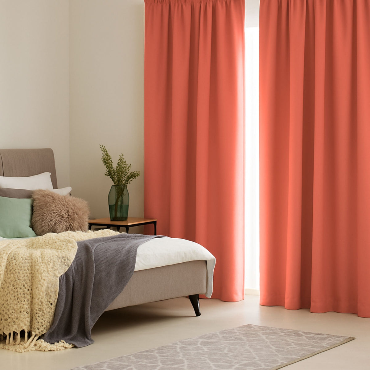 Rideau de l'appareil "rideau acoustique" corail rouge viktoria
