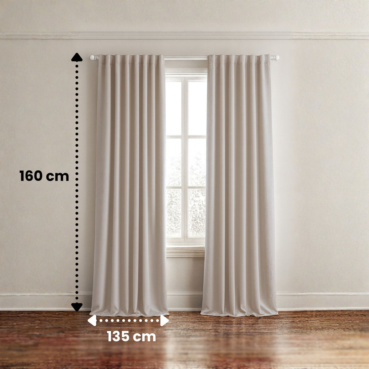 Blackout curtain "acoustic curtain, thermal curtain, windbreak curtain" natural Maloja