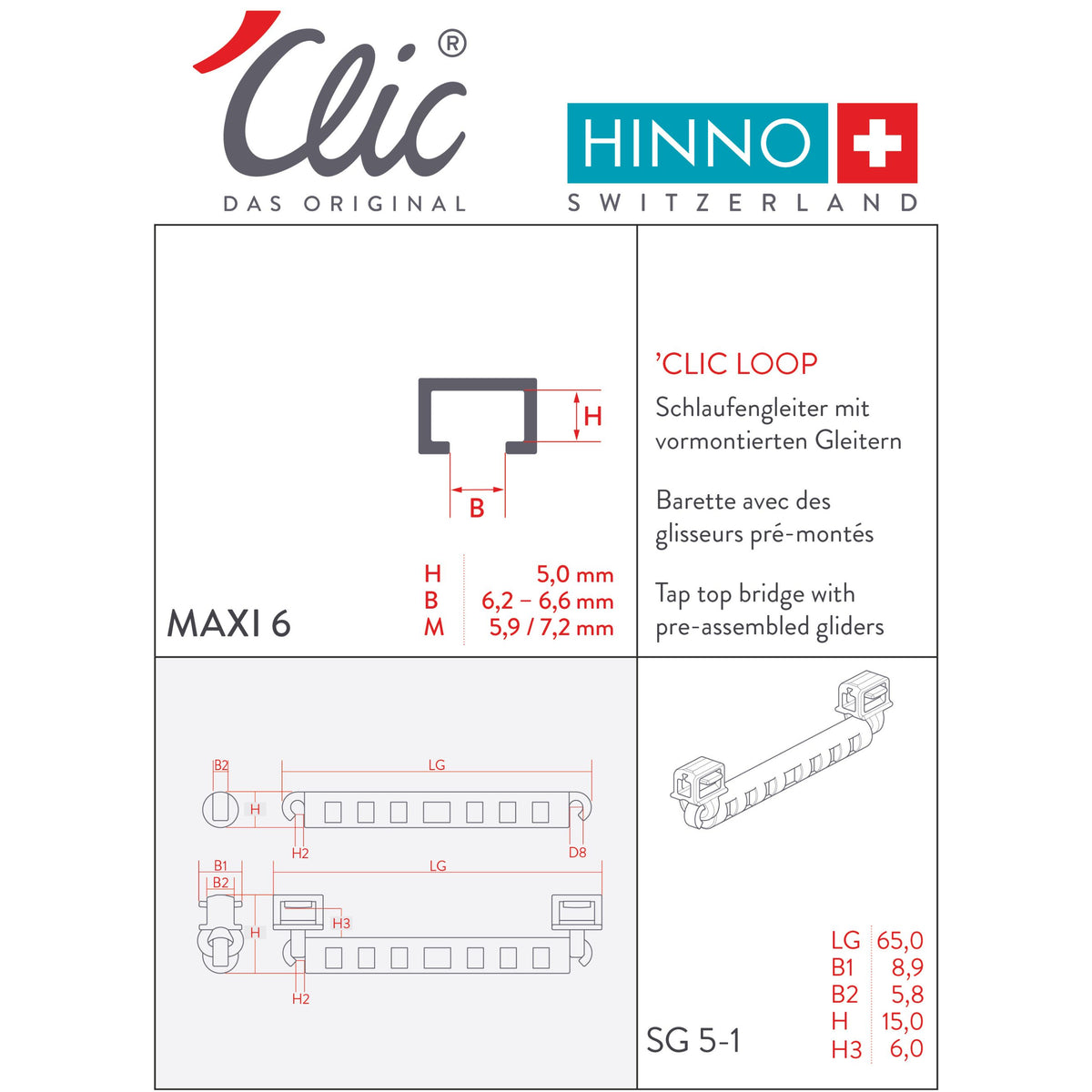 Schlaufengleiter für Maxi 6.2-6.6mm