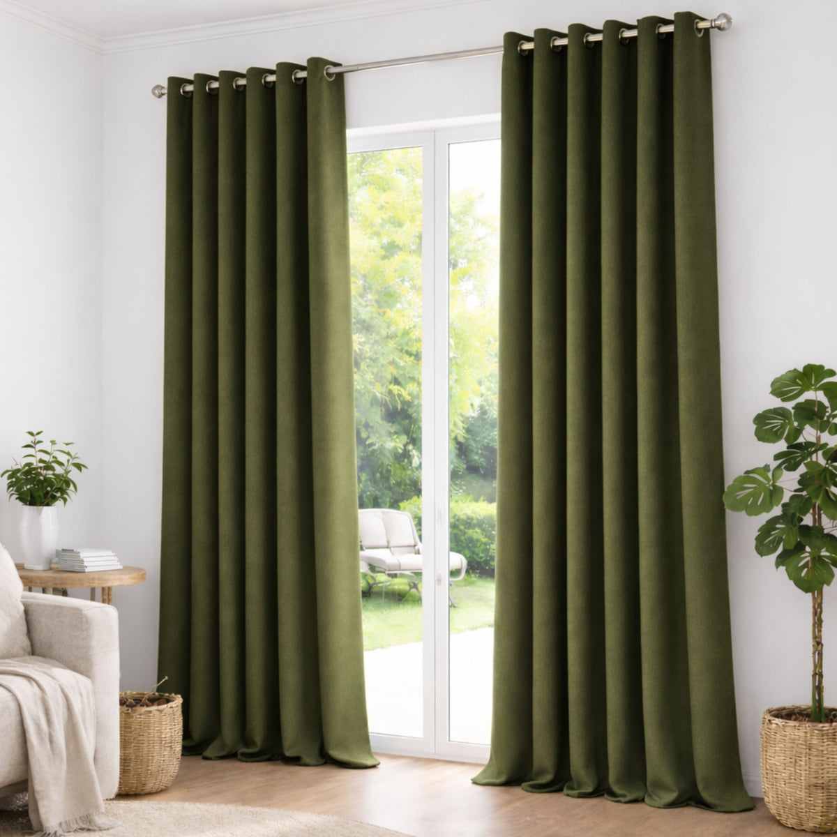Tenda oscurante CONROE - verde muschio - Campione di tessuto gratuito