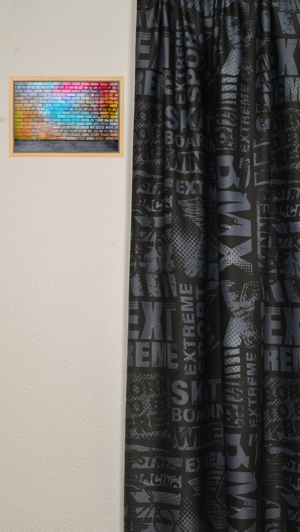 Blackout curtain, black, Romeo "Skateboarding"