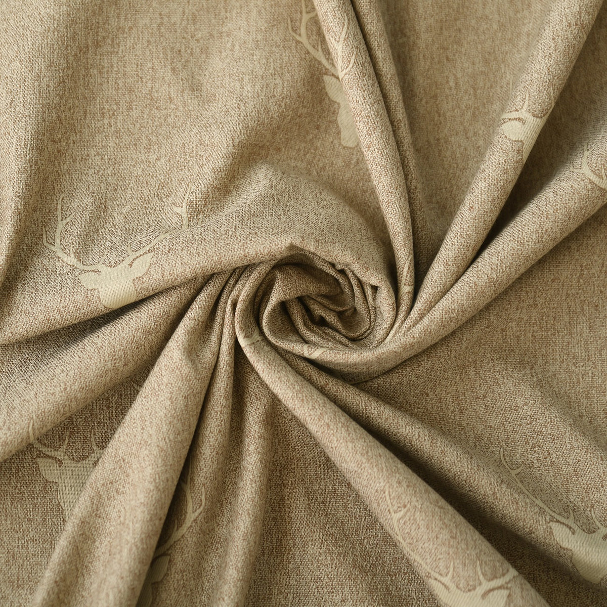beige night curtain, deer leap