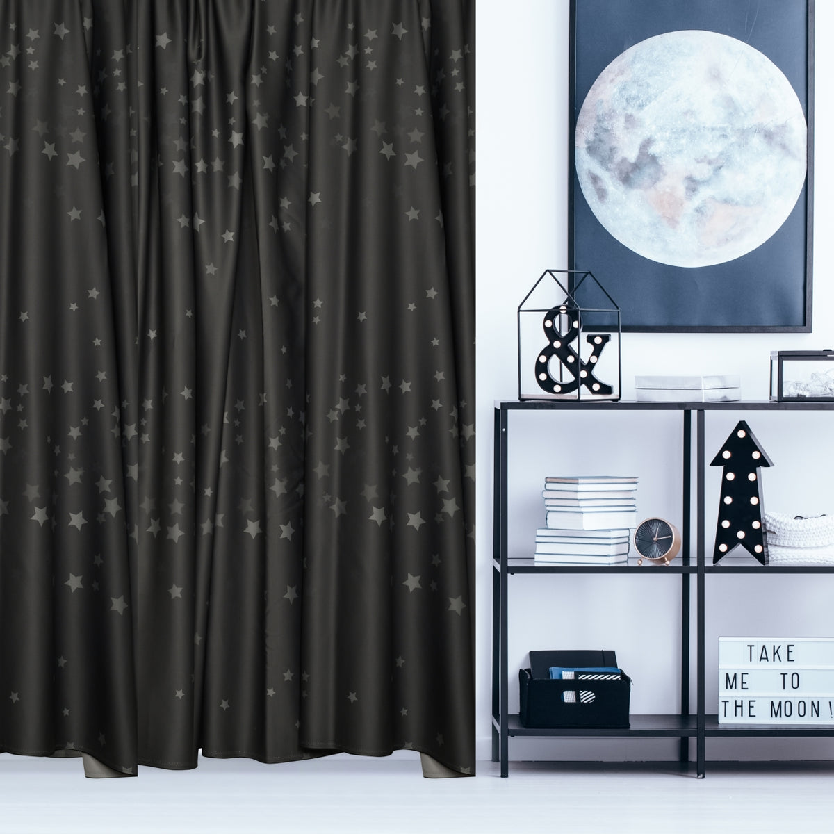 Blackout curtain "Stars" anthracite Hunter
