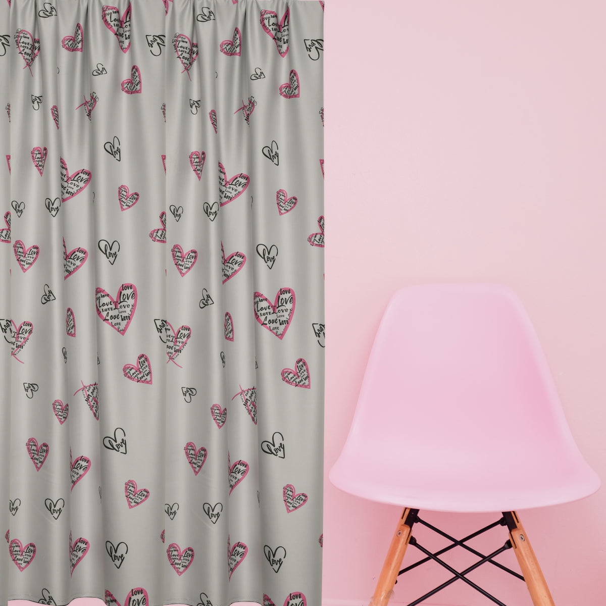 Tenda oscurante "Cuori" rosa nero Affari d'amore